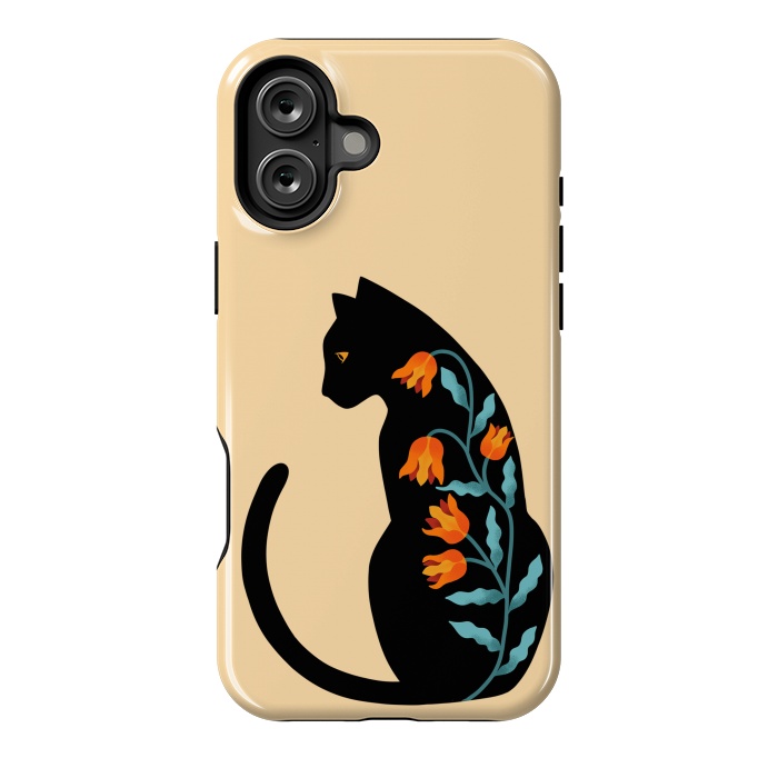 iPhone 16 Plus StrongFit Cat Floral by Coffee Man