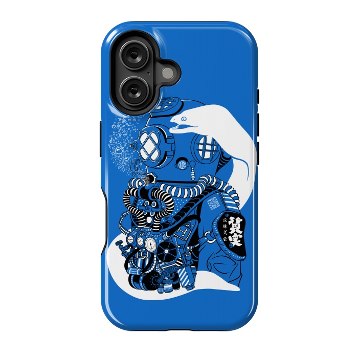 iPhone 16 StrongFit Steampunk scuba diving suit by Alberto