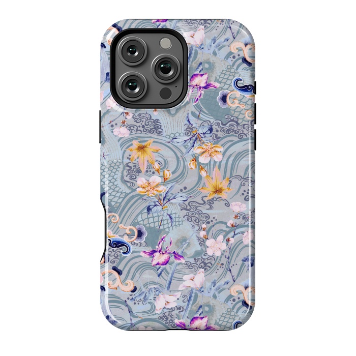 iPhone 16 Pro Max StrongFit Flowers and fish - Chinese decorative pattern by Oana 