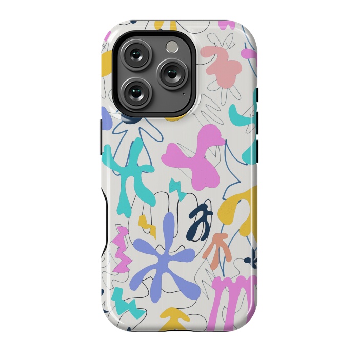 iPhone 16 Pro StrongFit Colorful retro doodles - Matisse abstract pattern by Oana 