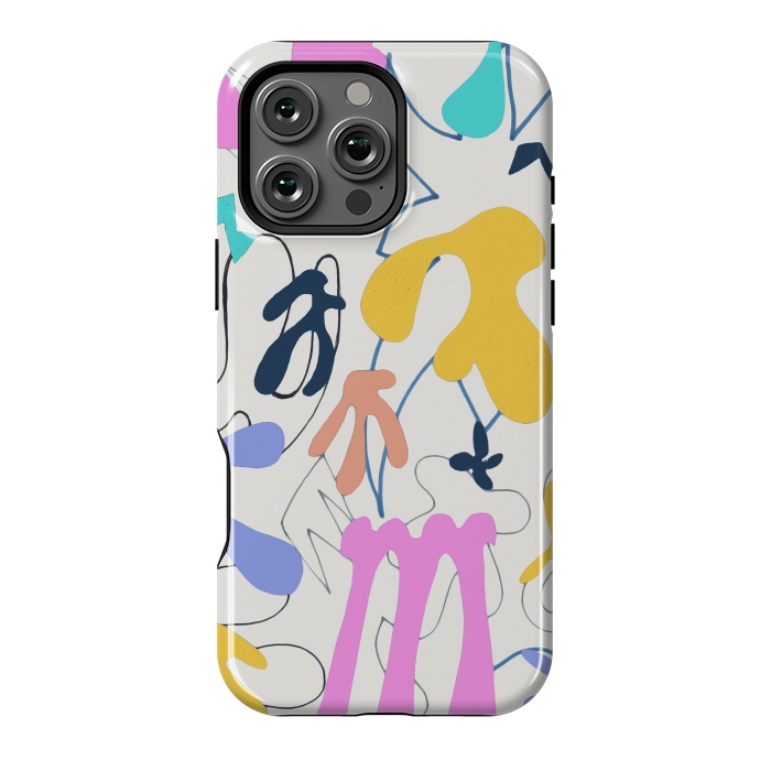 iPhone 16 Pro Max StrongFit Colorful retro doodles - Matisse abstract pattern by Oana 