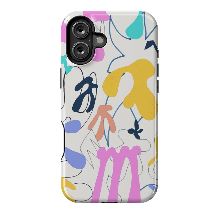 iPhone 16 Plus StrongFit Colorful retro doodles - Matisse abstract pattern by Oana 