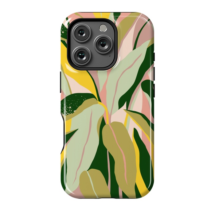 iPhone 16 Pro StrongFit Tropical Matisse Houseplant by Uma Prabhakar Gokhale