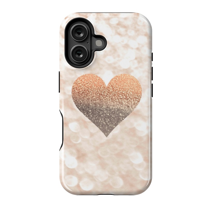 iPhone 16 StrongFit CHAMPAGNER SANDY HEART by Monika Strigel