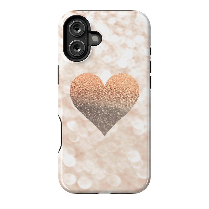 iPhone 16 Plus StrongFit CHAMPAGNER SANDY HEART by Monika Strigel