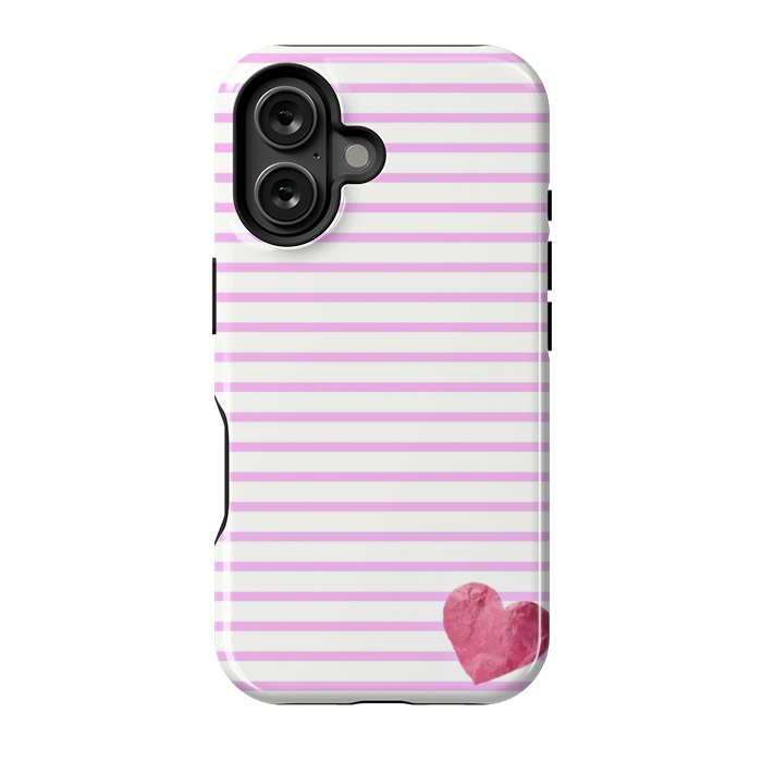 iPhone 16 StrongFit LITTLE PINK HEART by Monika Strigel