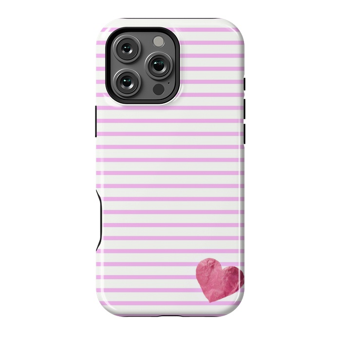 iPhone 16 Pro Max StrongFit LITTLE PINK HEART by Monika Strigel