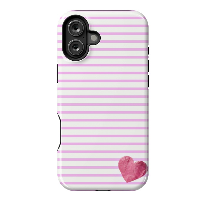 iPhone 16 Plus StrongFit LITTLE PINK HEART by Monika Strigel