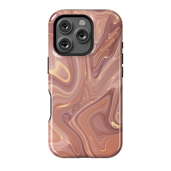 iPhone 16 Pro StrongFit Brown Marble Liquid by ArtsCase