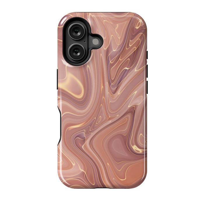 iPhone 16 StrongFit Brown Marble Liquid by ArtsCase