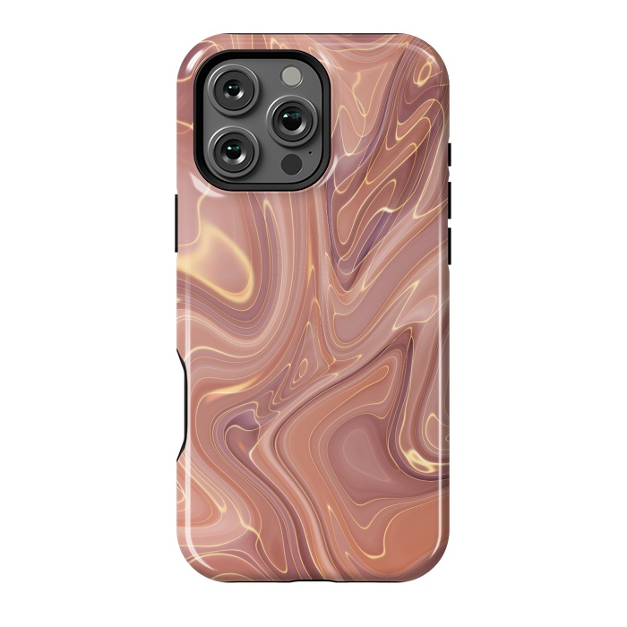 iPhone 16 Pro Max StrongFit Brown Marble Liquid by ArtsCase