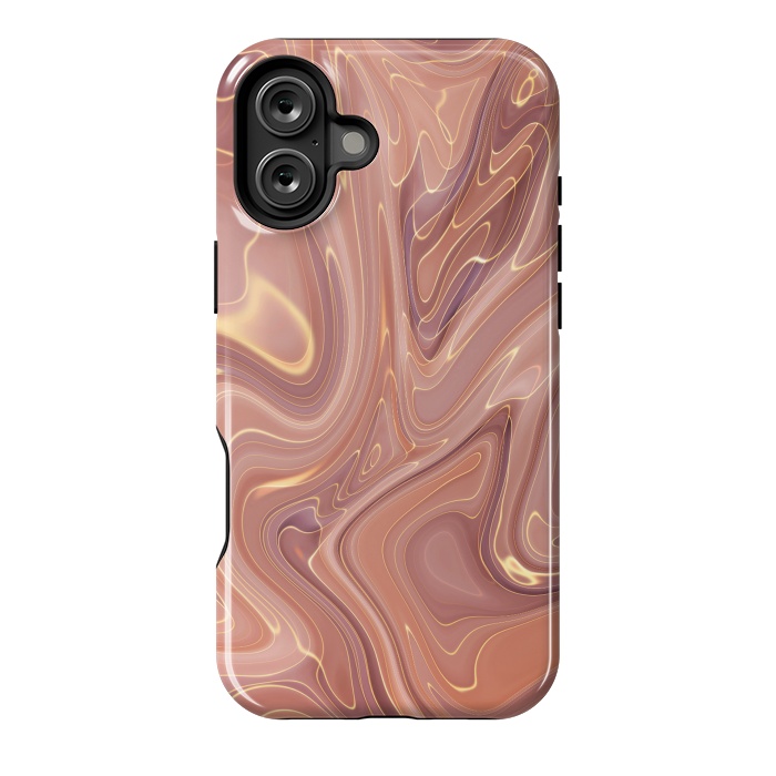 iPhone 16 Plus StrongFit Brown Marble Liquid by ArtsCase