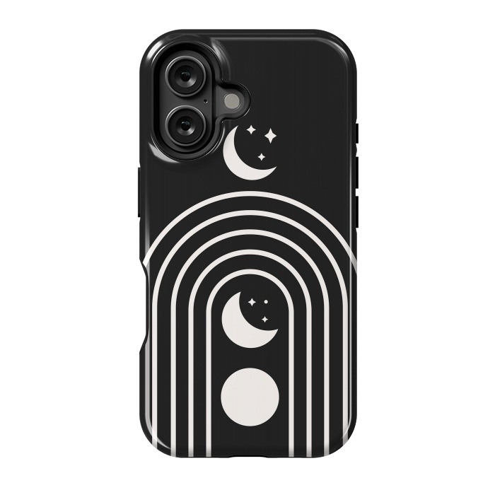 iPhone 16 StrongFit Black Moon Phase Rainbow by ArtPrInk