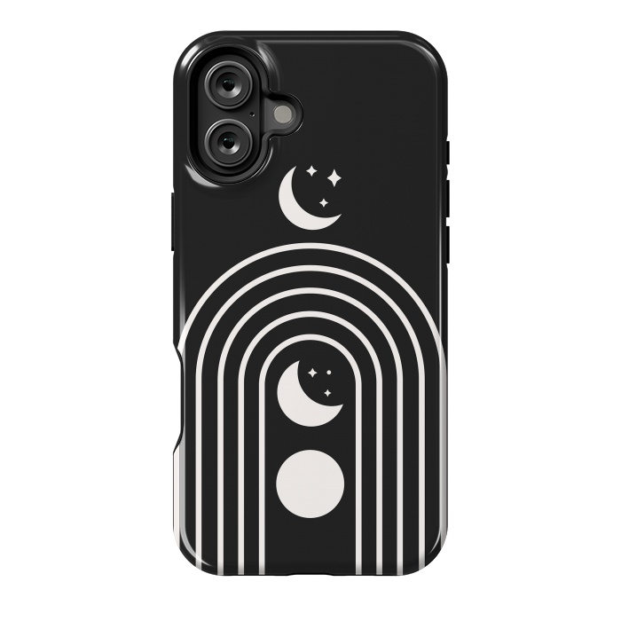 iPhone 16 Plus StrongFit Black Moon Phase Rainbow by ArtPrInk