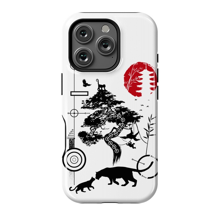 iPhone 16 Pro StrongFit Geometric circles feline nature by Alberto