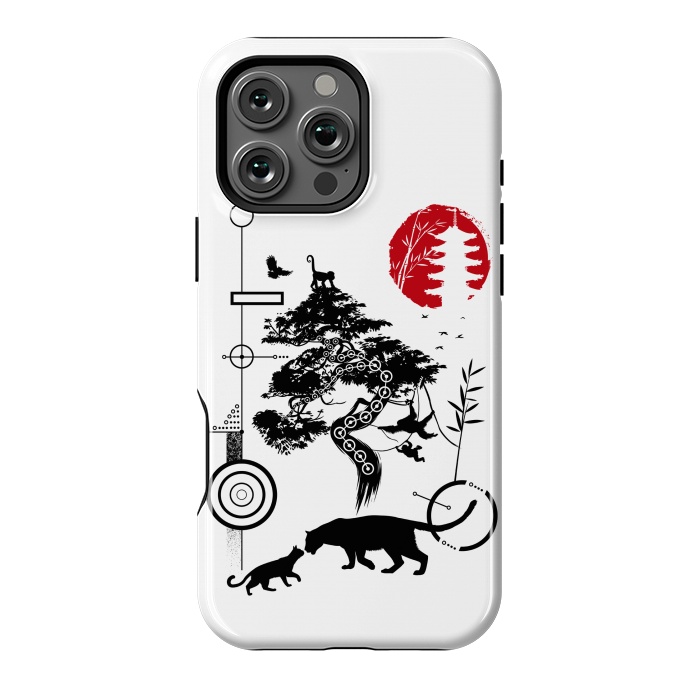 iPhone 16 Pro Max StrongFit Geometric circles feline nature by Alberto