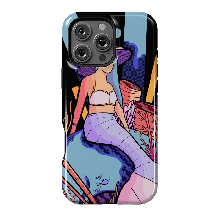 iPhone 16 Pro Max StrongFit The skull and the mermaid by Steve Wade (Swade)