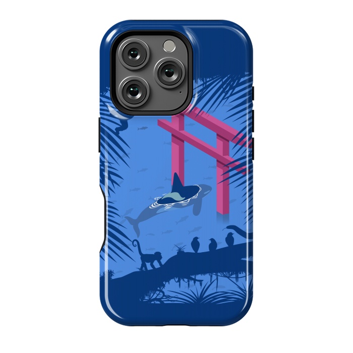 iPhone 16 Pro StrongFit Whale under Japanese Torii by Alberto