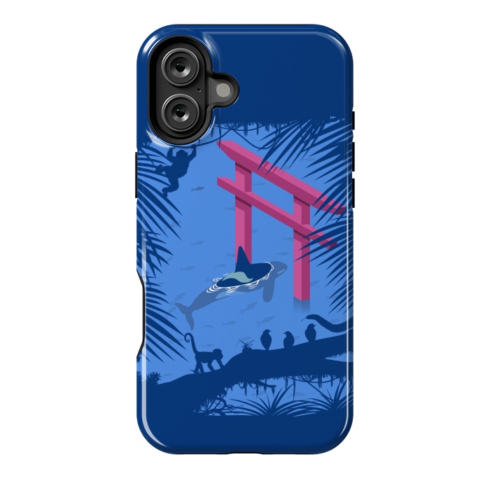 iPhone 16 Plus StrongFit Whale under Japanese Torii by Alberto