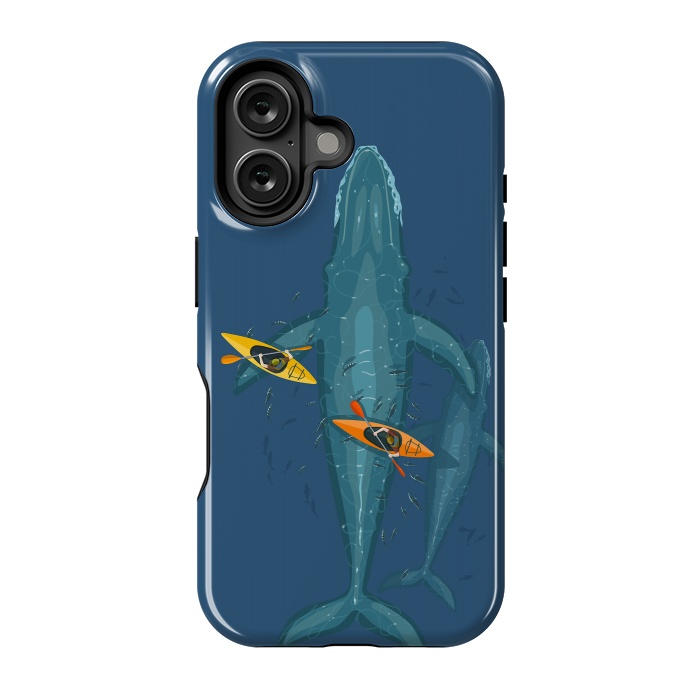 iPhone 16 StrongFit Canoes on whale family by Alberto