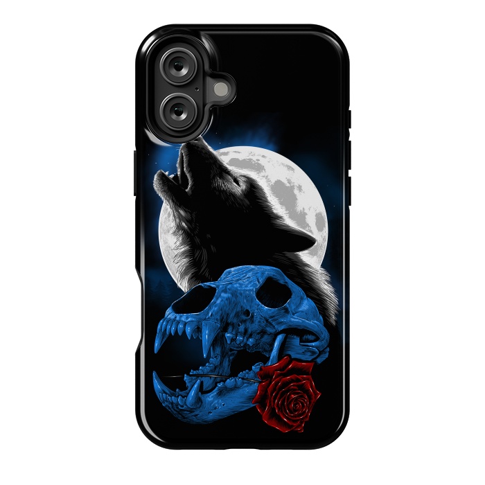 iPhone 16 Plus StrongFit Wolf howling under the moon by Alberto