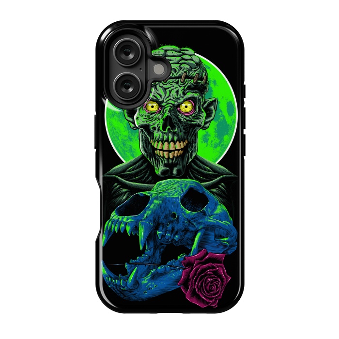 iPhone 16 StrongFit Skull and flower zombie by Alberto