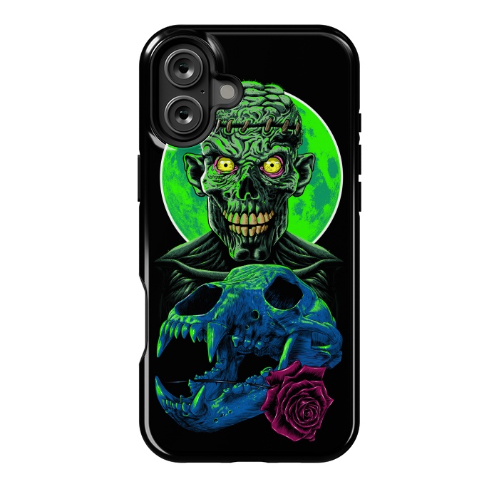 iPhone 16 Plus StrongFit Skull and flower zombie by Alberto