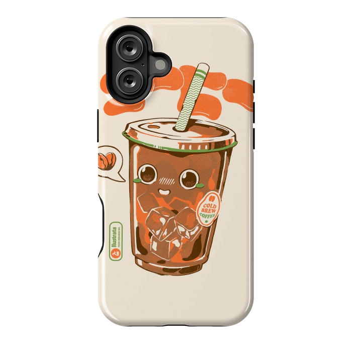 iPhone 16 Plus StrongFit Cute Cold Brew Coffee  by Ilustrata