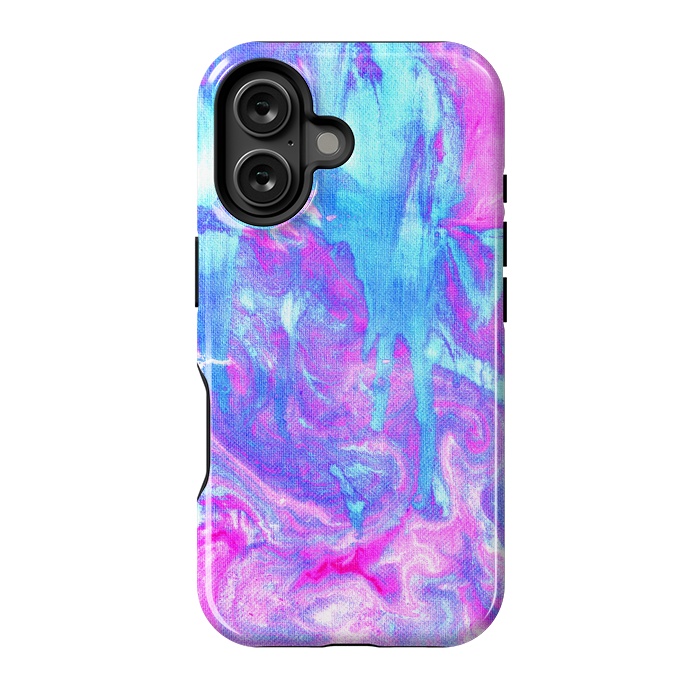 iPhone 16 StrongFit Melting Marble in Pink & Turquoise by Tangerine-Tane