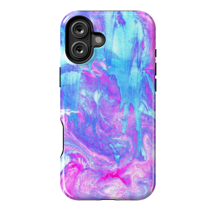 iPhone 16 Plus StrongFit Melting Marble in Pink & Turquoise by Tangerine-Tane