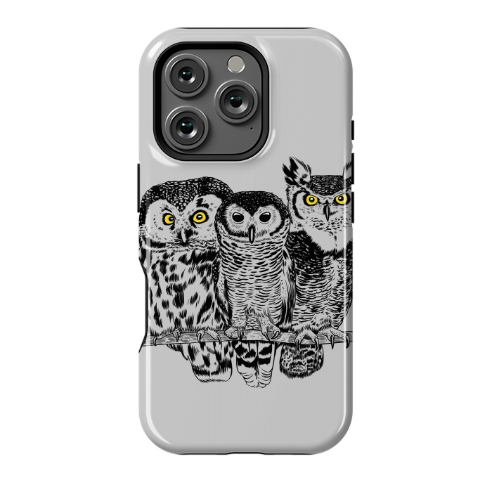 iPhone 16 Pro StrongFit Three owls by Alberto