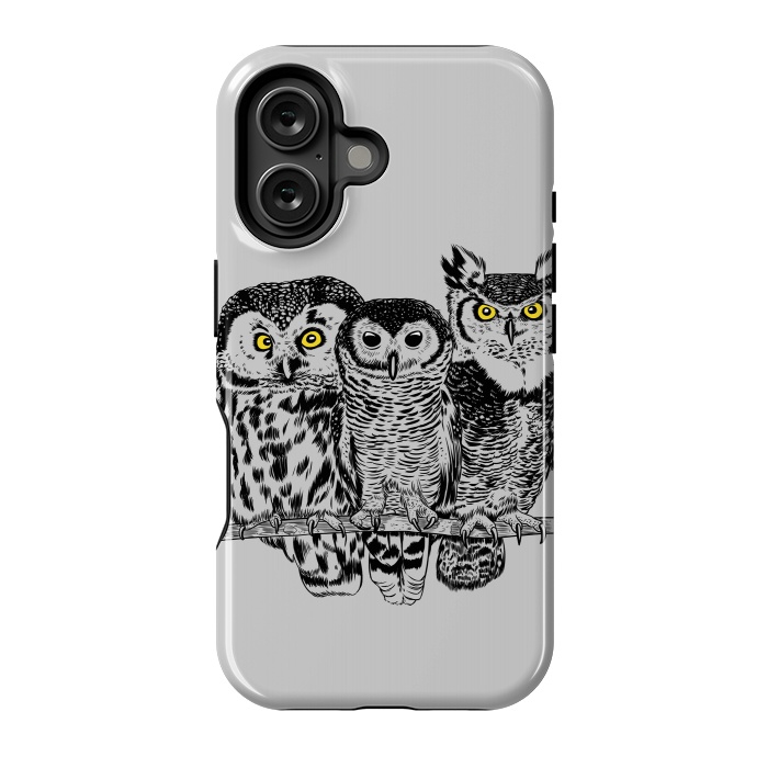 iPhone 16 StrongFit Three owls by Alberto