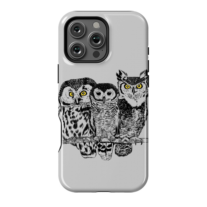 iPhone 16 Pro Max StrongFit Three owls by Alberto