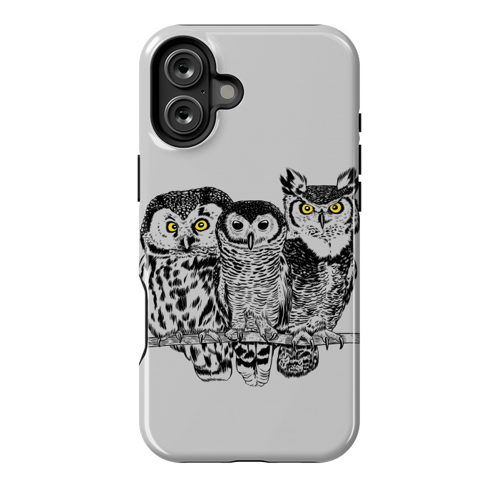 iPhone 16 Plus StrongFit Three owls by Alberto