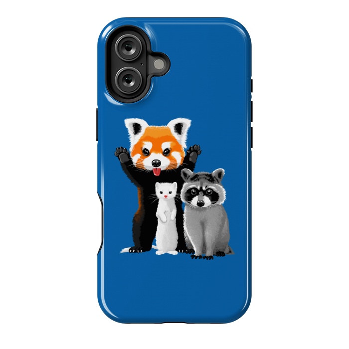 iPhone 16 Plus StrongFit Raccoon, ferret and red panda by Alberto