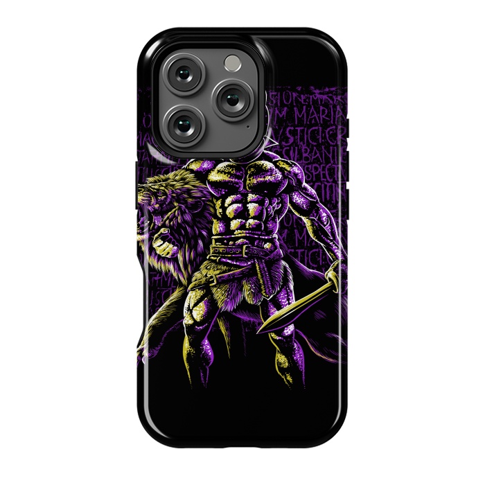 iPhone 16 Pro StrongFit retro bodybuilder vs lion by Alberto