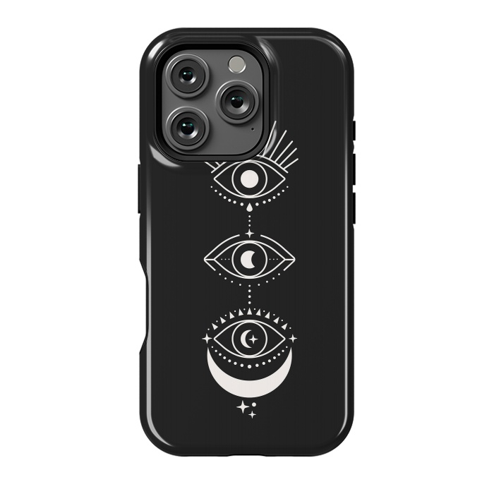 iPhone 16 Pro StrongFit Black Eyes Moon Phases by ArtPrInk