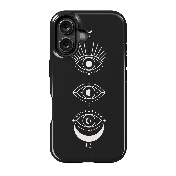 iPhone 16 StrongFit Black Eyes Moon Phases by ArtPrInk