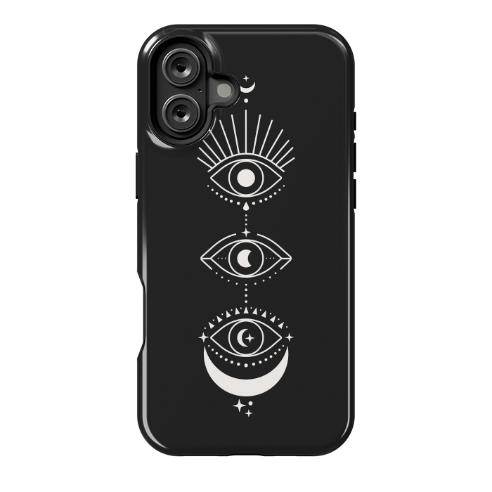 iPhone 16 Plus StrongFit Black Eyes Moon Phases by ArtPrInk