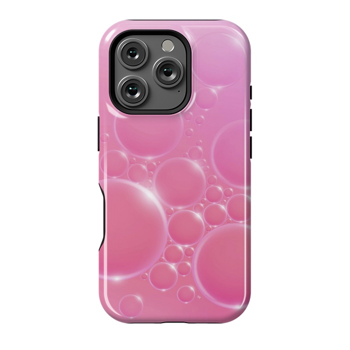 iPhone 16 Pro StrongFit Pink Bubbles by Martina