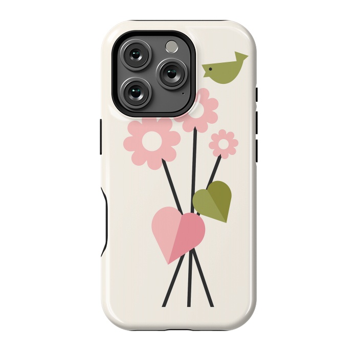 iPhone 16 Pro StrongFit Flowers & Birds by ArtPrInk