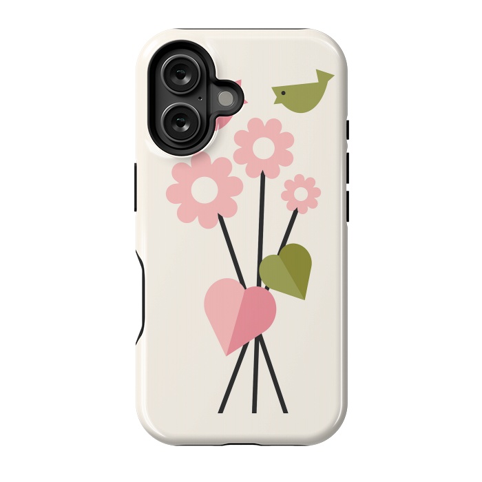 iPhone 16 StrongFit Flowers & Birds by ArtPrInk