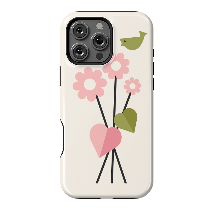 iPhone 16 Pro Max StrongFit Flowers & Birds by ArtPrInk