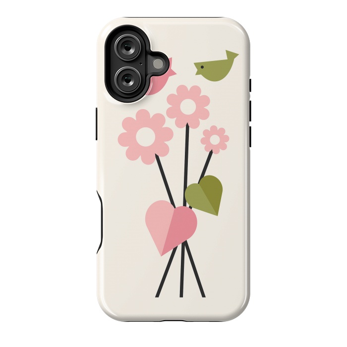 iPhone 16 Plus StrongFit Flowers & Birds by ArtPrInk