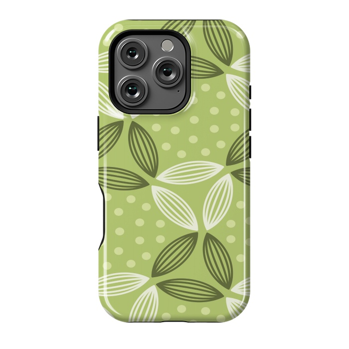 iPhone 16 Pro StrongFit green leave pattern by MALLIKA