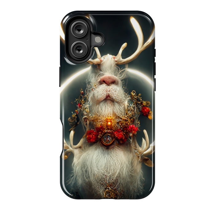 iPhone 16 Plus StrongFit Santa reindeer by haroulita