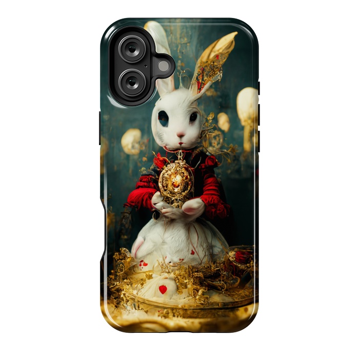 iPhone 16 Plus StrongFit white rabbit , Alice by haroulita