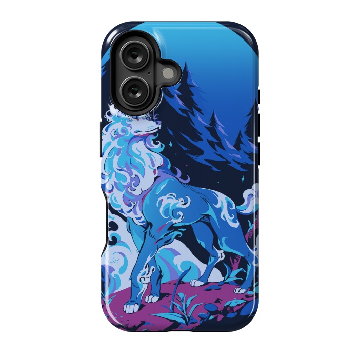 iPhone 16 StrongFit Spiritual Aqua Wolf by Ilustrata