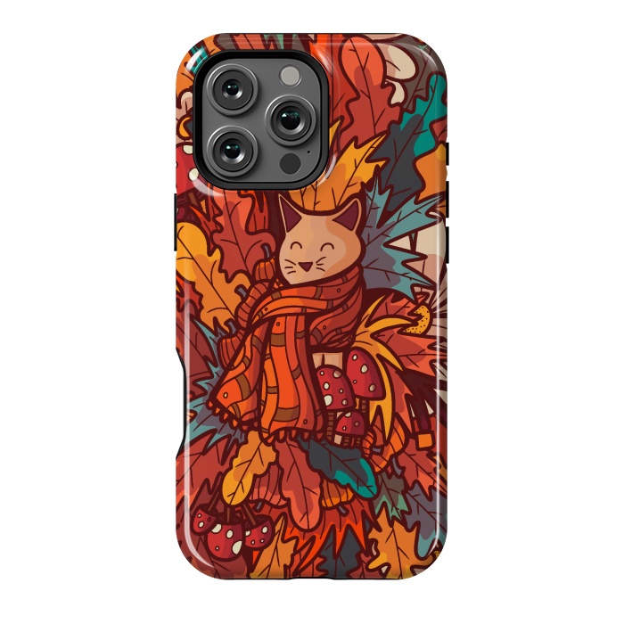 iPhone 16 Pro Max StrongFit Cosy autumn cat by Steve Wade (Swade)