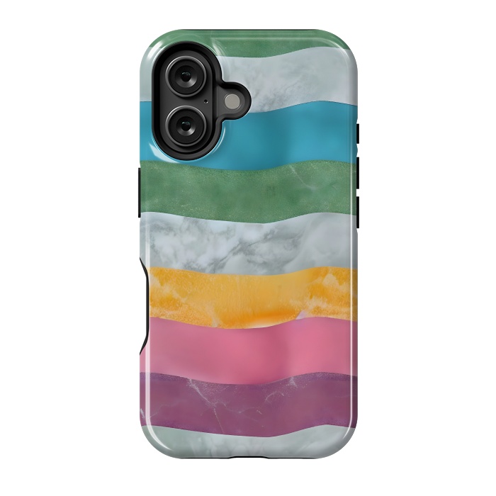 iPhone 16 StrongFit Colorful marble Waves  by Winston